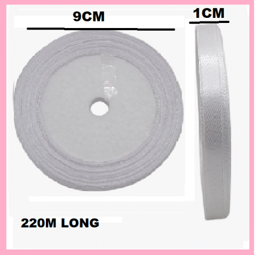 RIBBON SATIN WHITE 1CM*220M RIBBON SATIN WHITE 1CM*220M